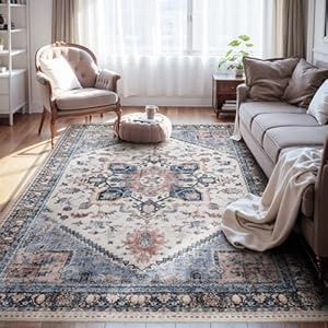 Washable Area Rug Vintage Oriental 5x7