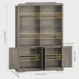 Gray Tall Bookcase 6-Tier 8 Cubes