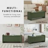 Olive Velvet Storage Bench