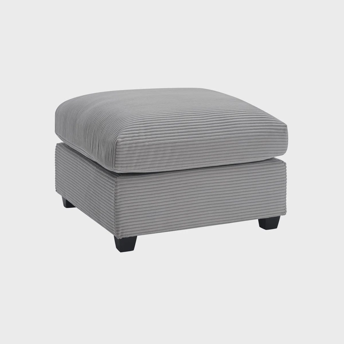 Light Gray Corduroy Ottoman
