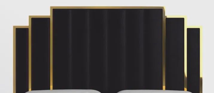 Black Velvet King Headboard