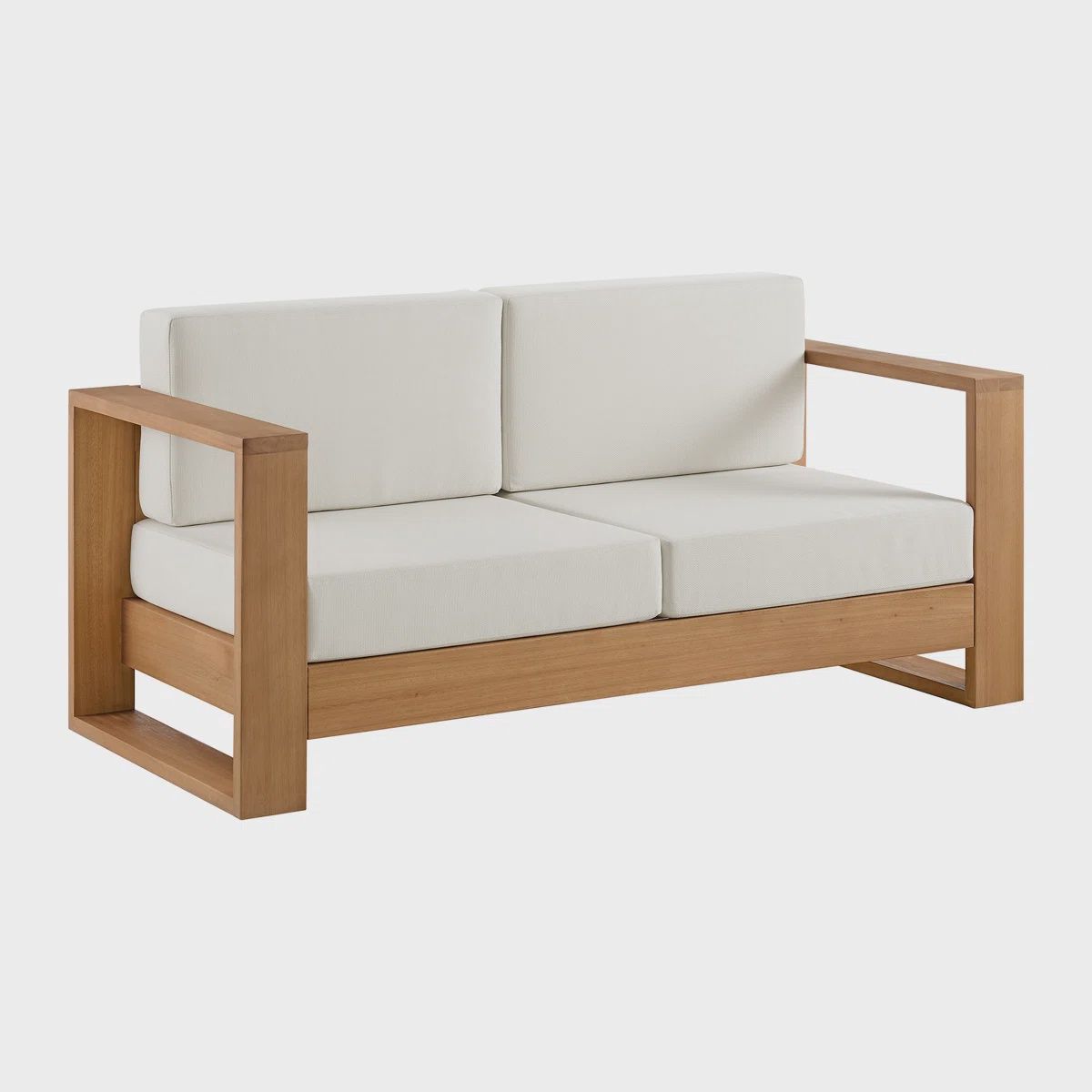 Shay Outdoor Eucalyptus Wood Sofa