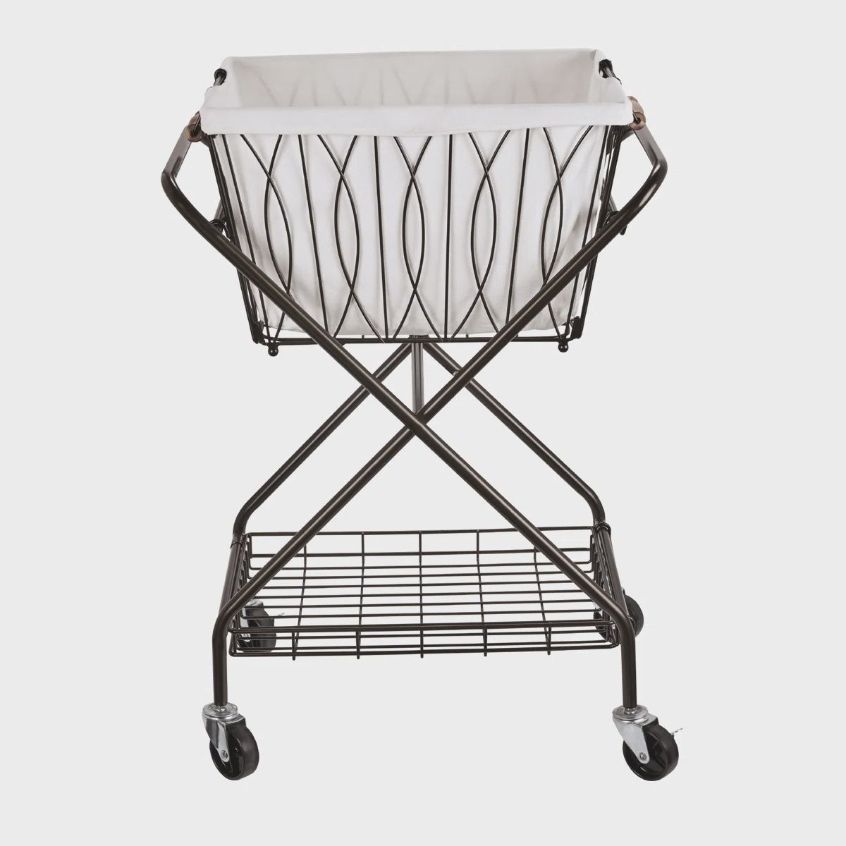 Metal Rolling Laundry Cart