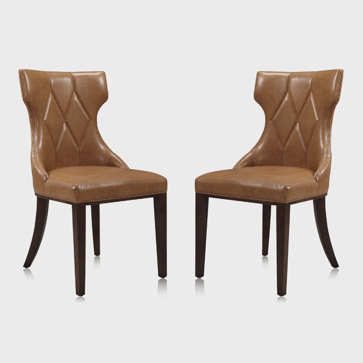 Reine Saddle Solid Wood Side Chair (2pk)