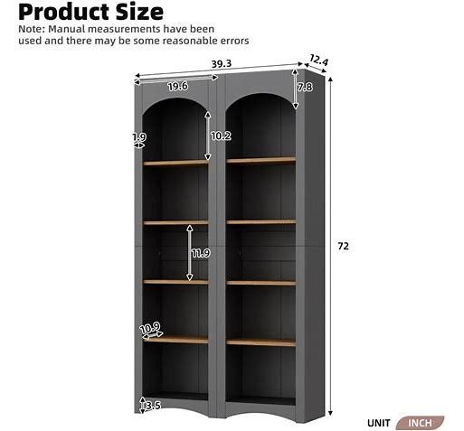 72in Arched Bookcase (ONE)