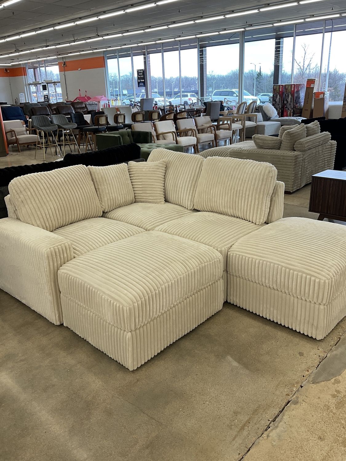 Corduroy Cream Sectional