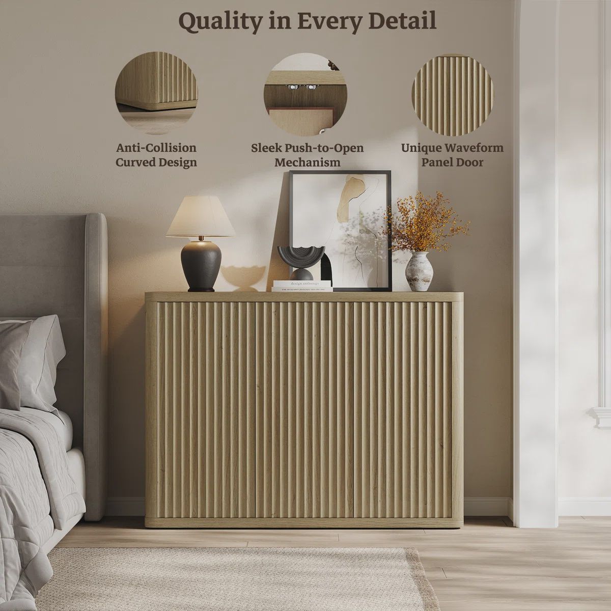 Sideboard w/fluted doors