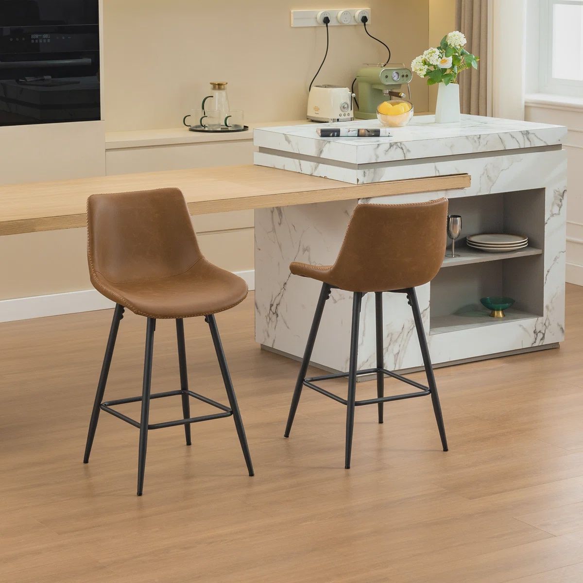 Whiskey Brown Barstools (2PK)