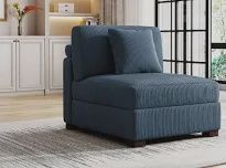 Blue Corduroy Armless Chair