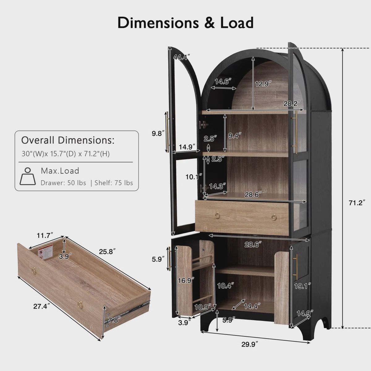 Arched cabinet, WHITE