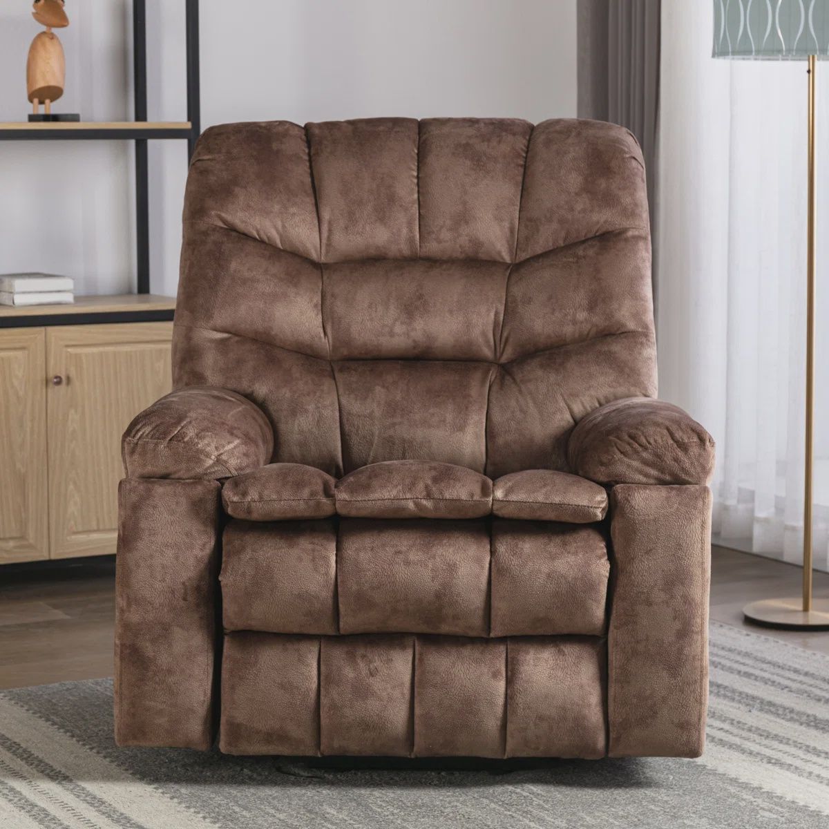 Brown Overstuffed Lift, Heat, Massage Chair