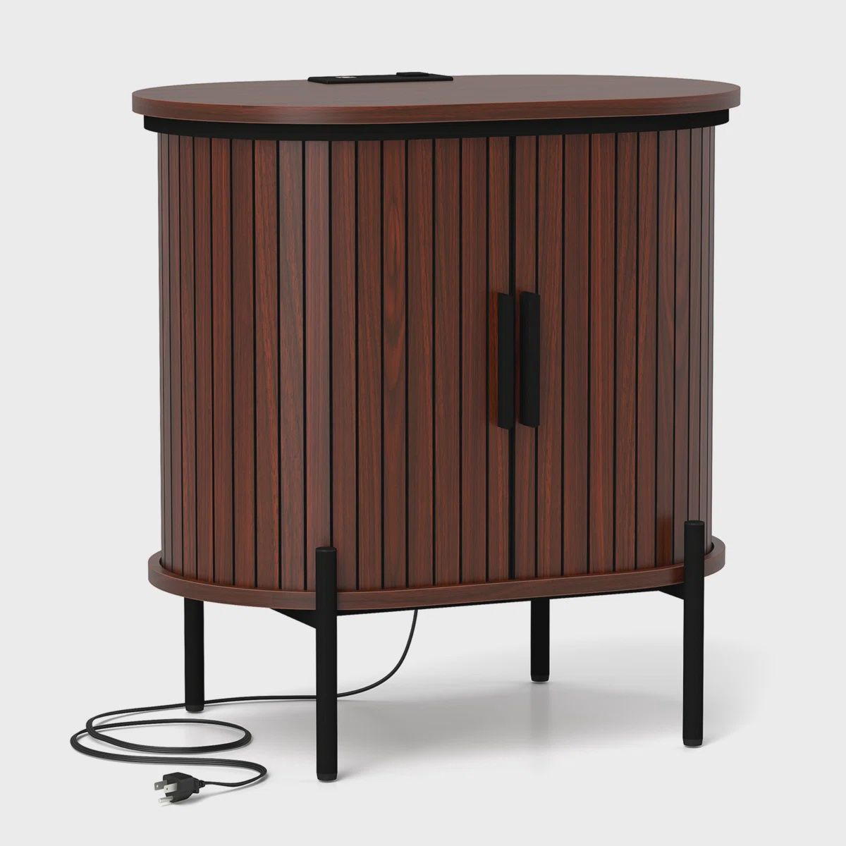 Walnut Oval Nightstand