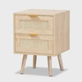Rattan Light Oak Nightstand