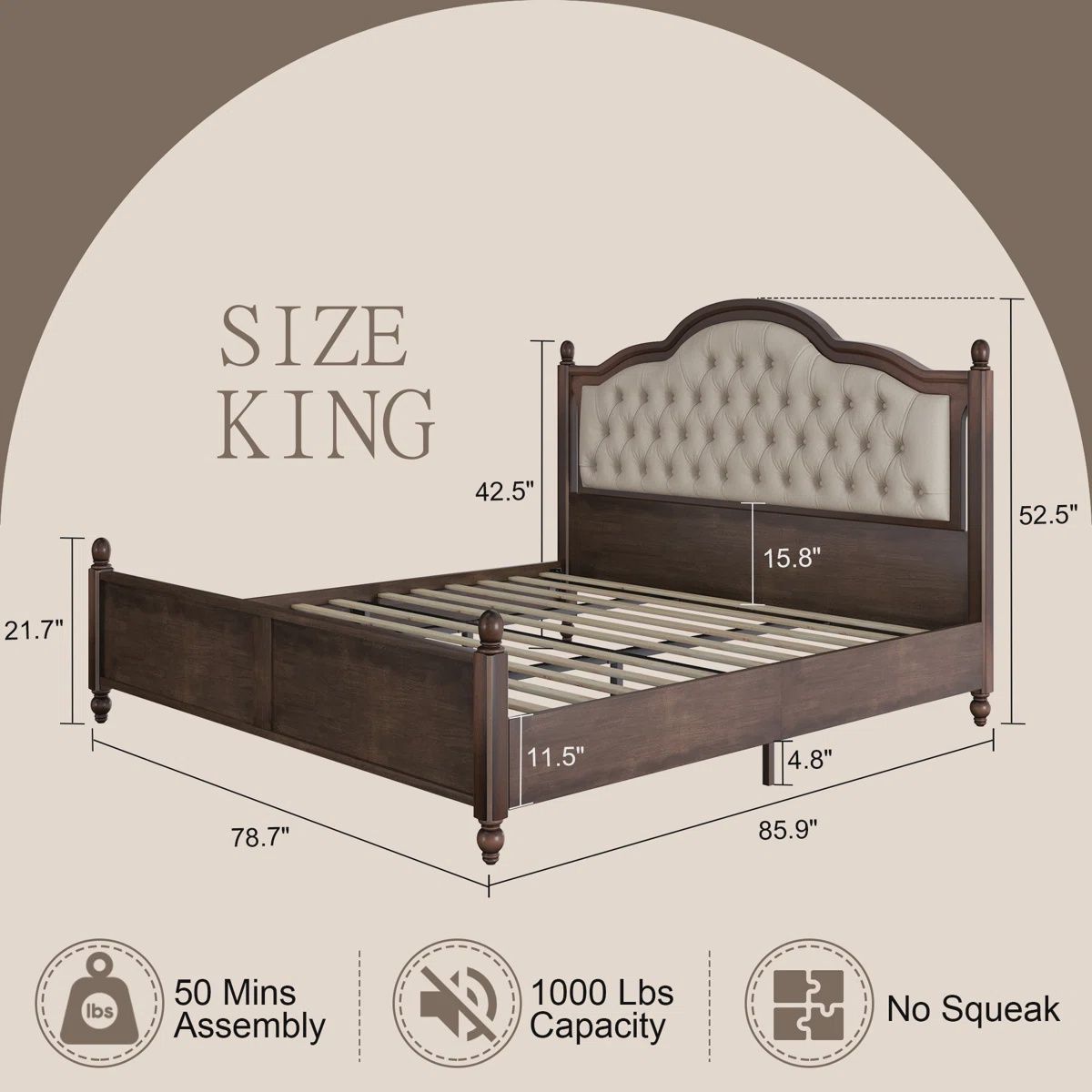Amilio Upholstered King Bed
