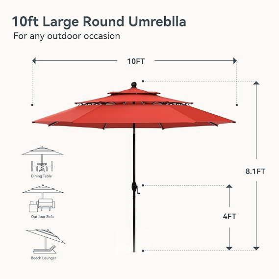10 FT 3 Tier Market Umbrella