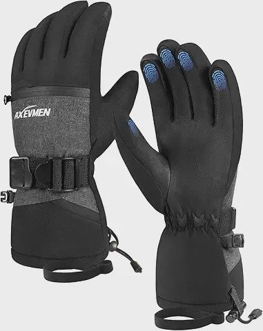 AXEVMEN Waterproof Ski Gloves, Small