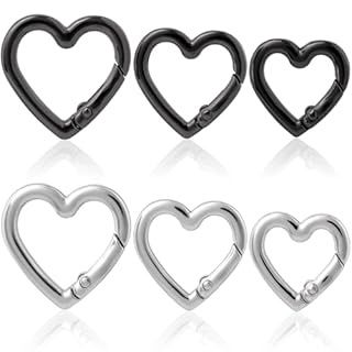 Heart Shaped Snap Spring Keychain Pack