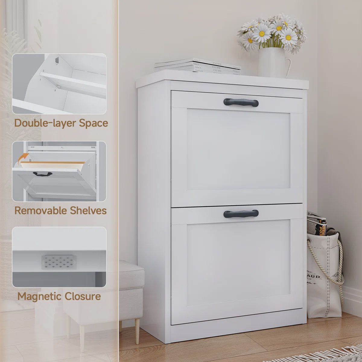 12 Pair Shoe Storage Cabinet