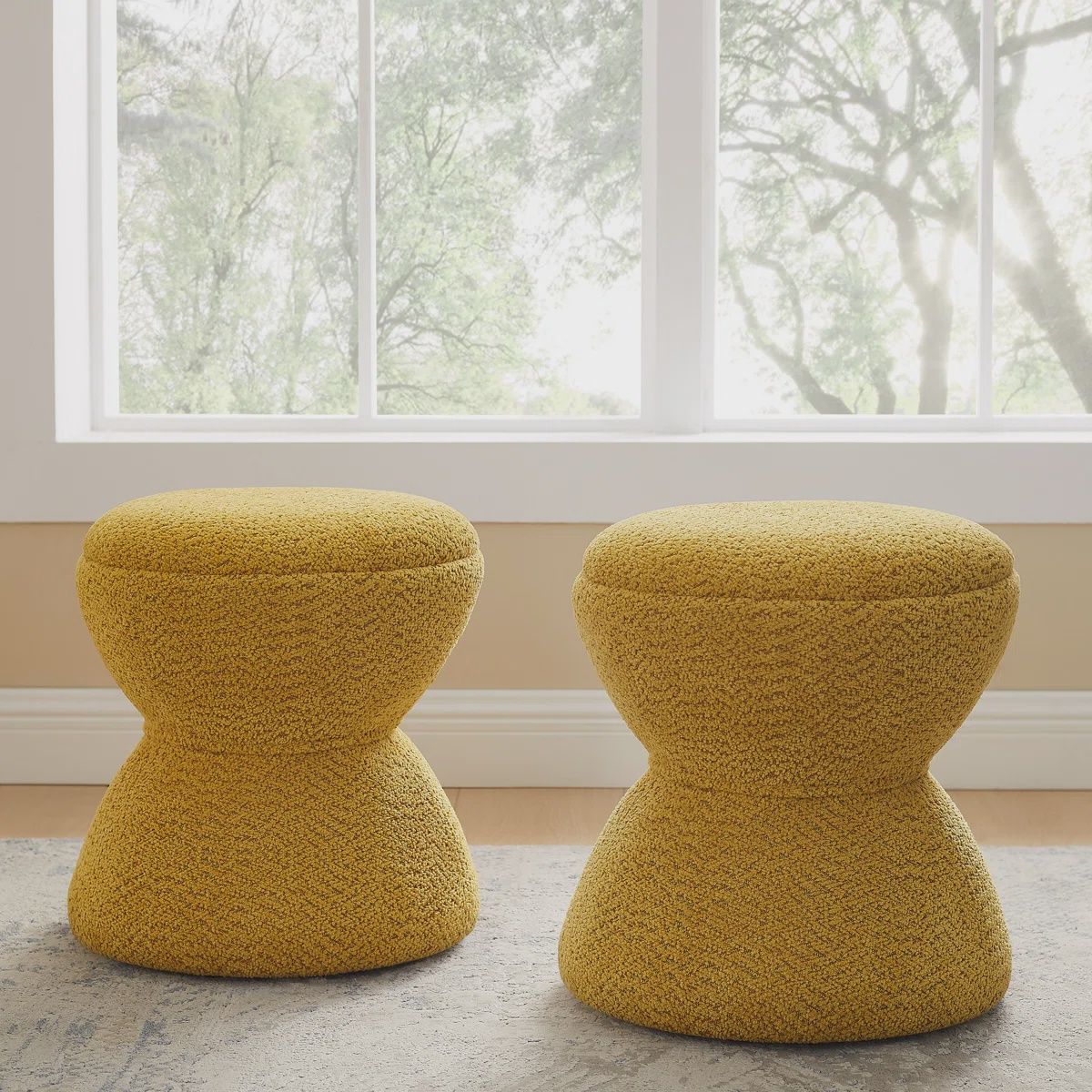 Yellow Drum Ottomans (2PK)