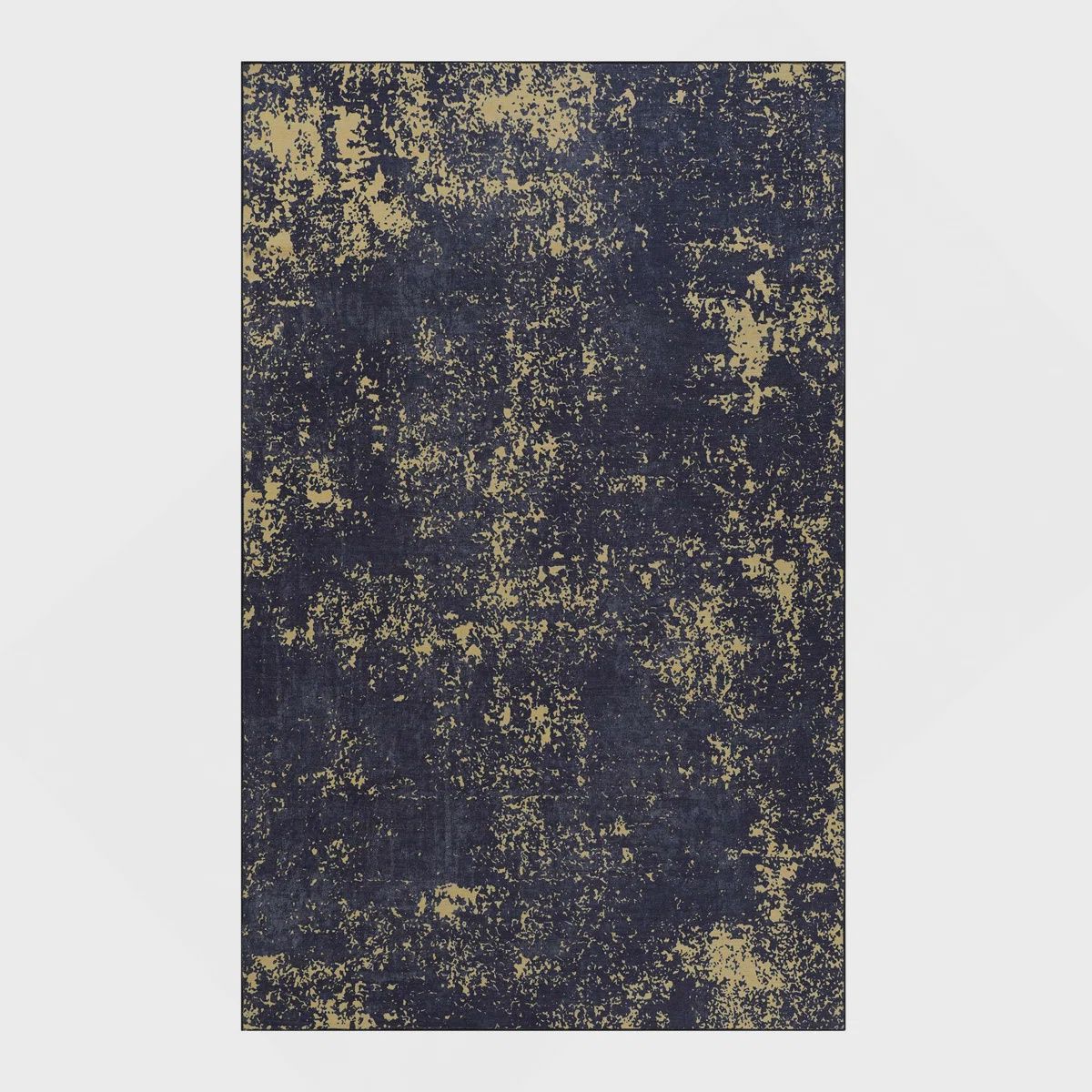 Black &amp; Gold Washable Rug, 4x6