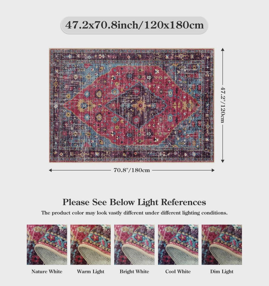 Washable Oriental Tribal Rug