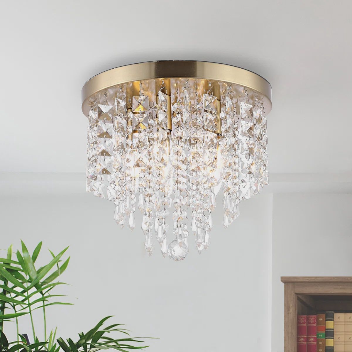 Crystal 11' Flush Mount Chandelier