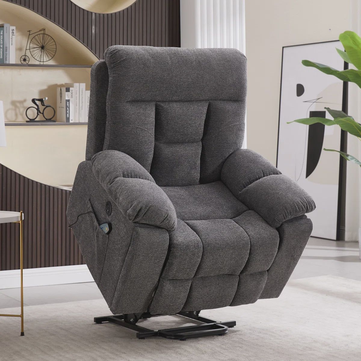 Gray Lift Recliner with Heat and Massage
