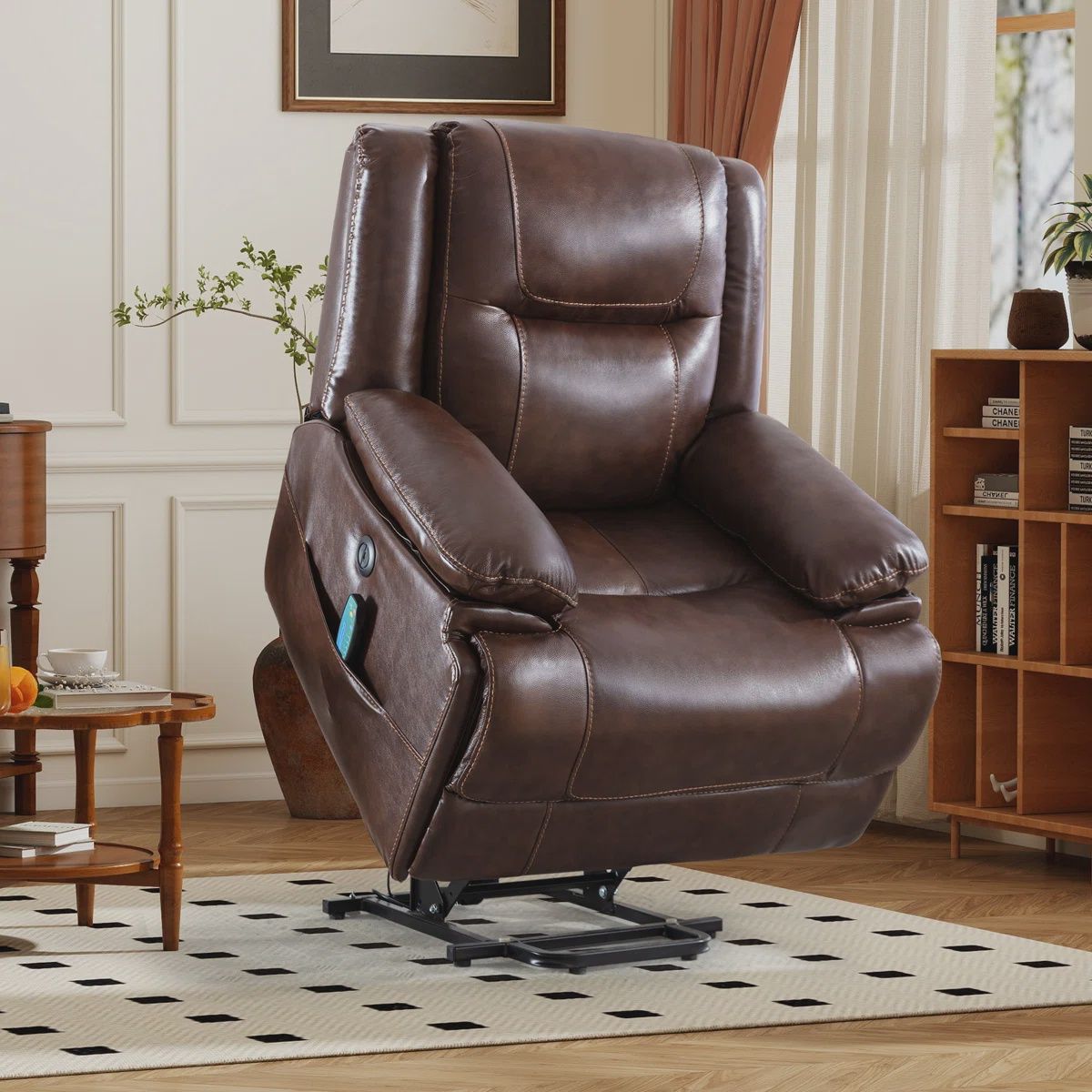 Top Grain Genuine Leather Power Lift/Massage/Heat