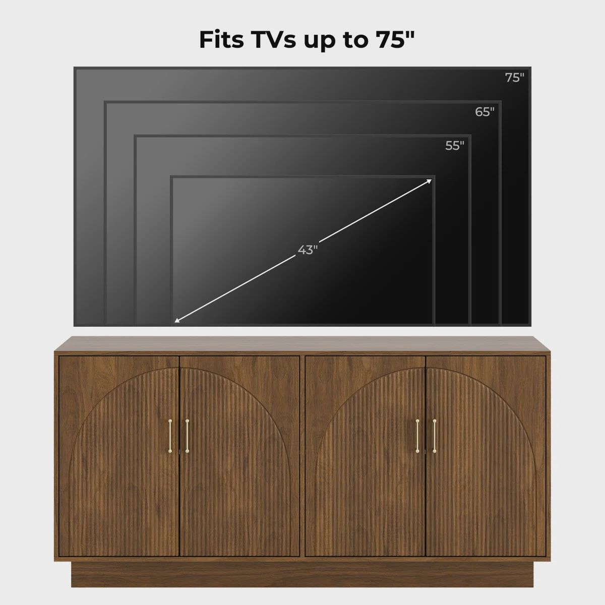 Fluted TV Stand w/Storage