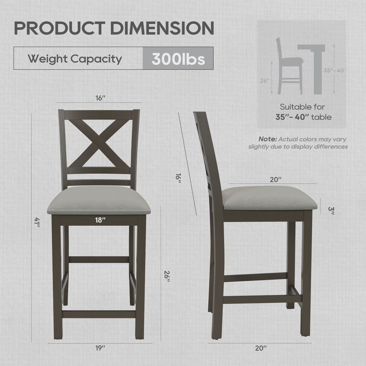 Country Upholstered Bar Stools (2pk)