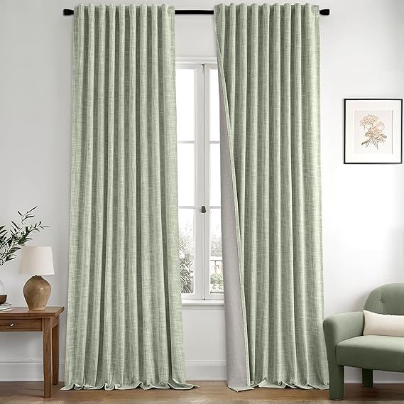 Sage Green 100% Blackout Curtains 84in