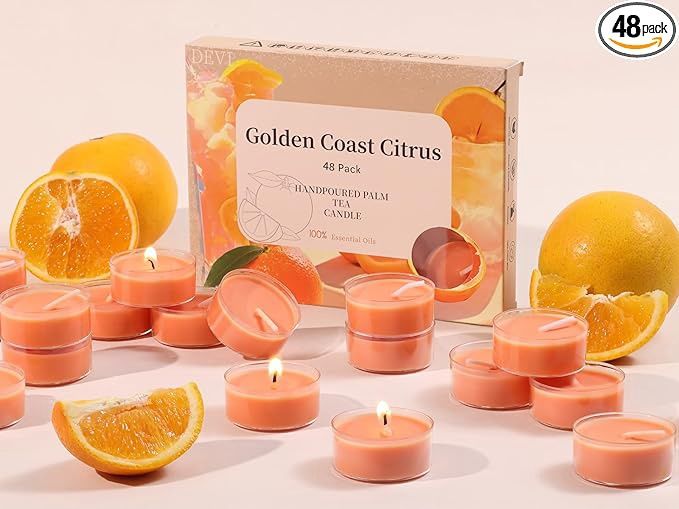 Golden Coast Citrus Tea Light Candles 48PK