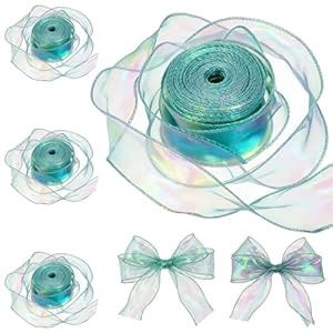 Iridescent Green Ribbon, 40 Yards