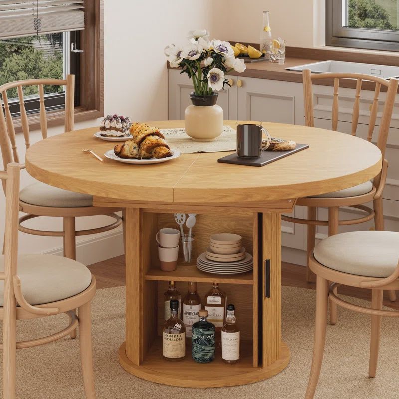 Round Dining Table with Leaf