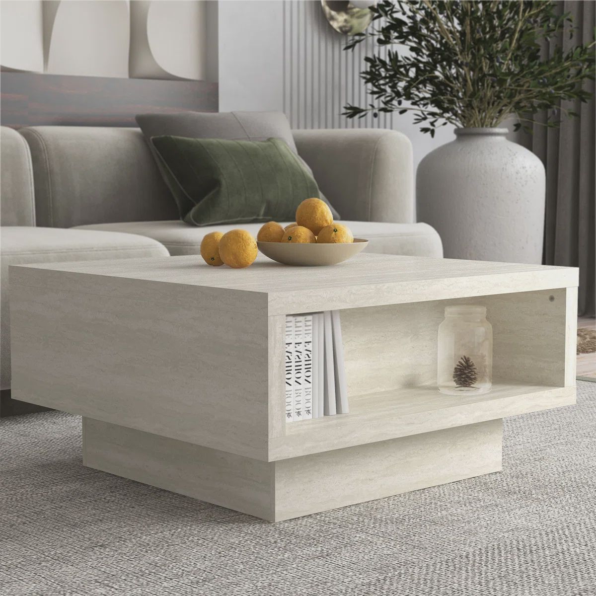 Pedestal Coffee Table w/Storage
