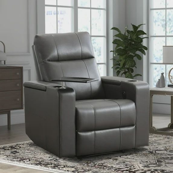 Power Recliner w/USB Ports &amp; Swivel Tray