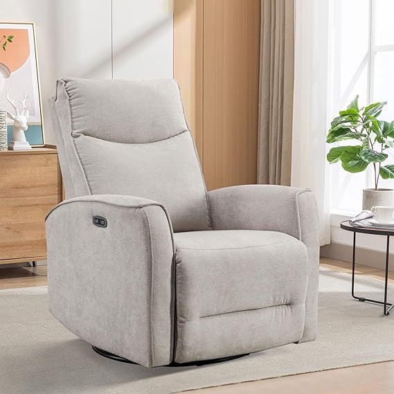 ANJ Swivel Glider Powered Cream White