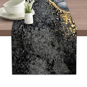Black/Gold Table Runner- 70in
