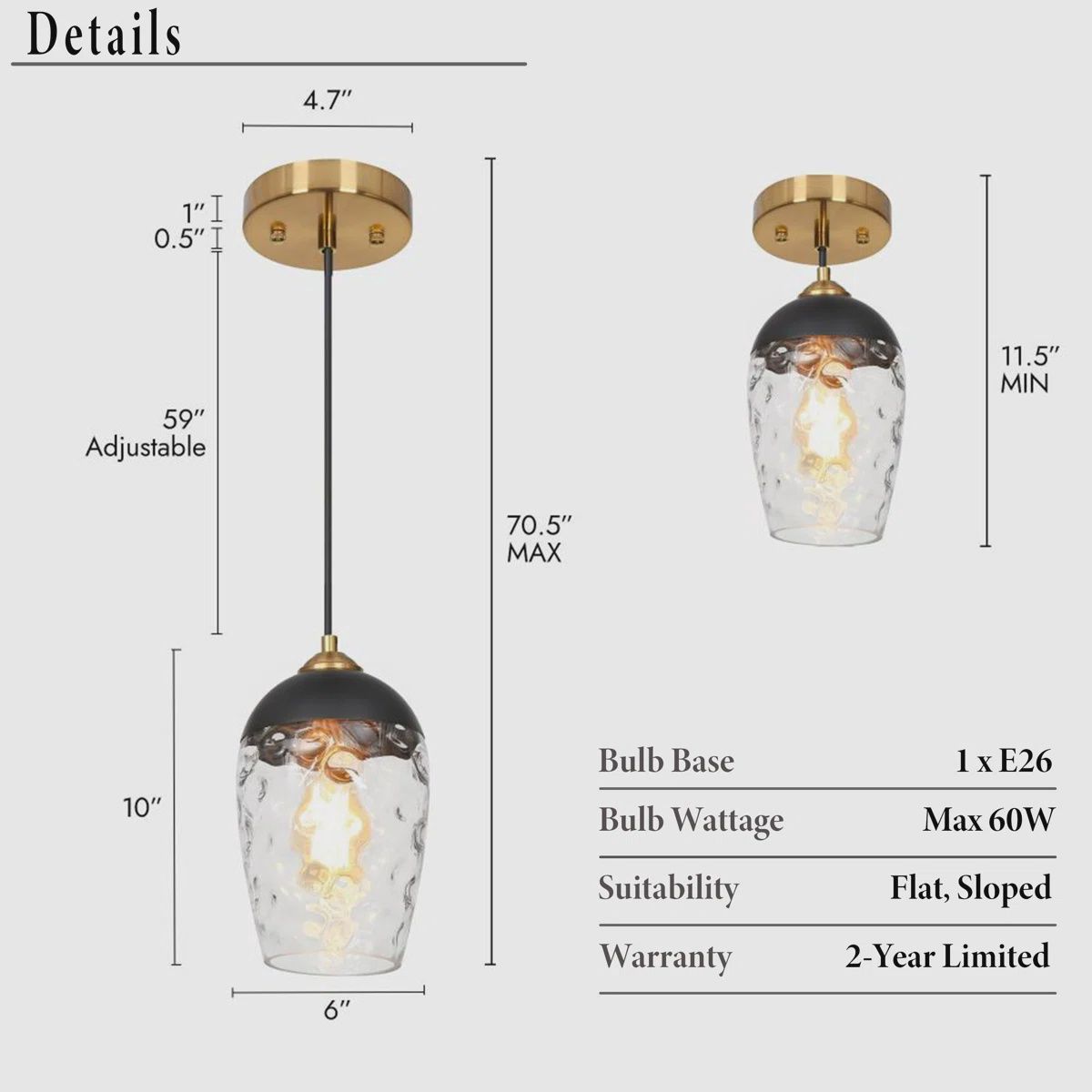 Hanshelmut 1 Light Pendant