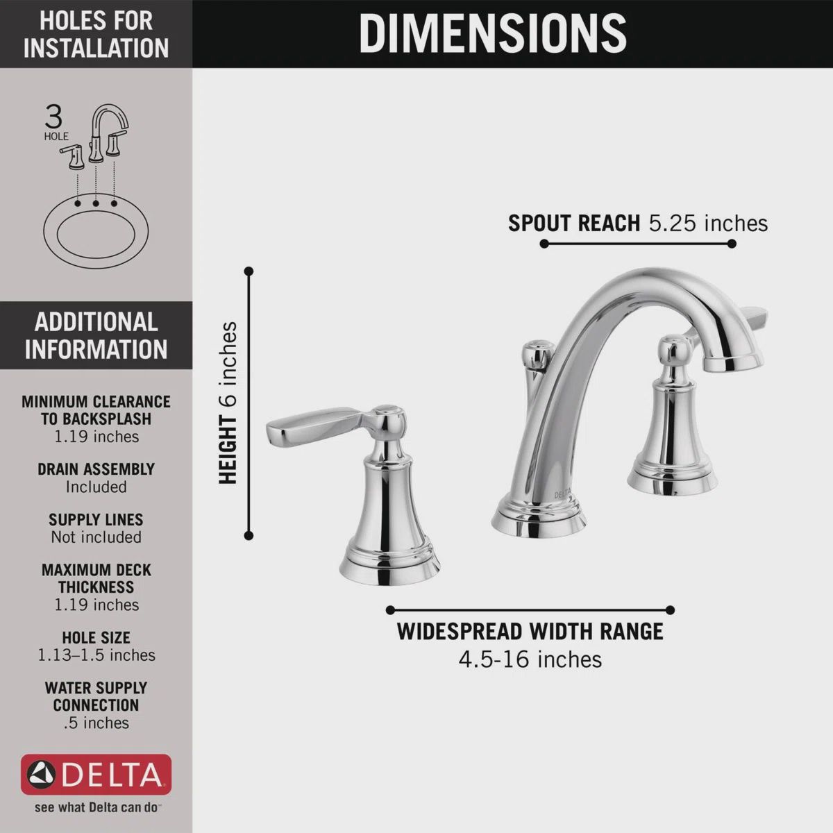 Woodhurst Crome Bathroom Faucet