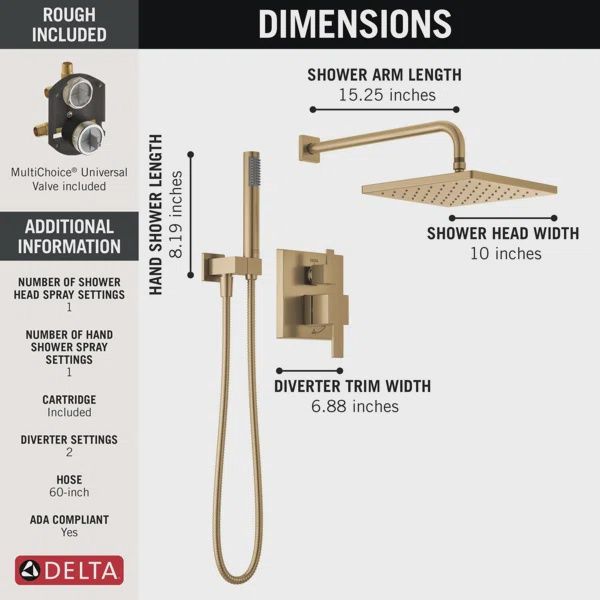 Modern Raincan Square Shower System