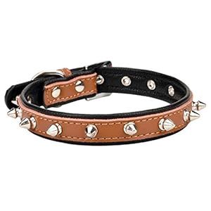 Brown Spiked Pet Collar