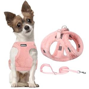 Reflective Dog Harness &amp; Leash, Pink XXXS