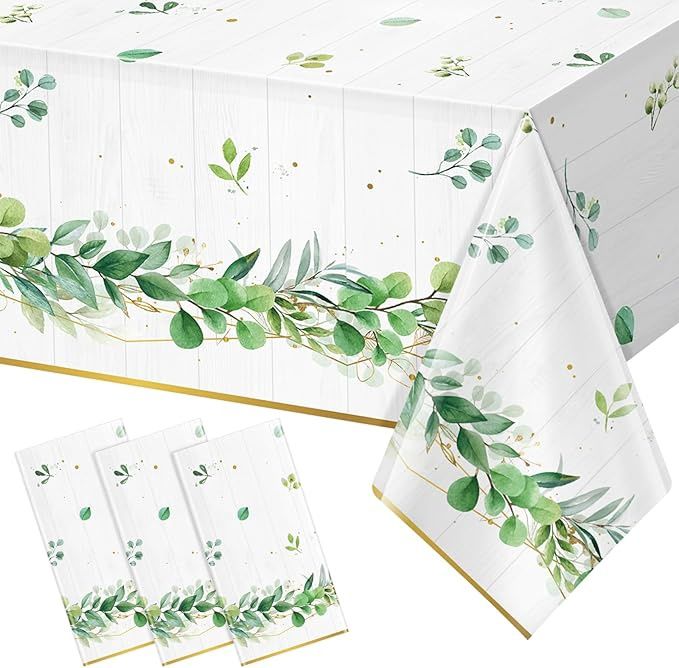 Spring Eucalyptus Leaf Table Cover (54x108) 3pack