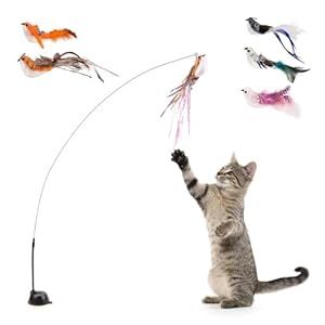 Free Standing Cat Wand Toy w/Attachments