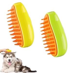 Steamy Pet Brush, Yellow &amp; Green