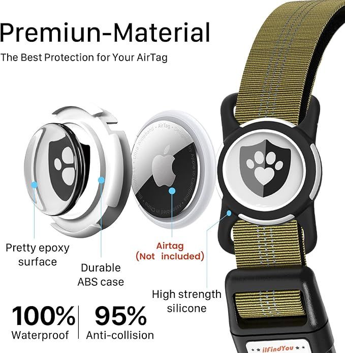Reflective Dog Collar with AirTag Holder(medium)