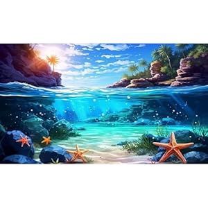 Aquarium Background Sunbeams Seashore (36x18)