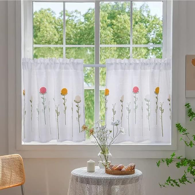 Floral Kitchen Curtains 2pk.