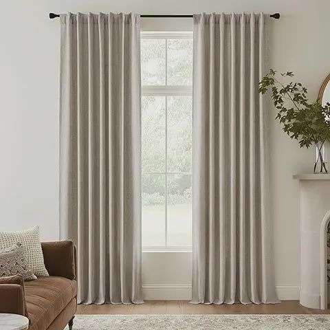 Beige Pleated Curtain 2PK, 102L